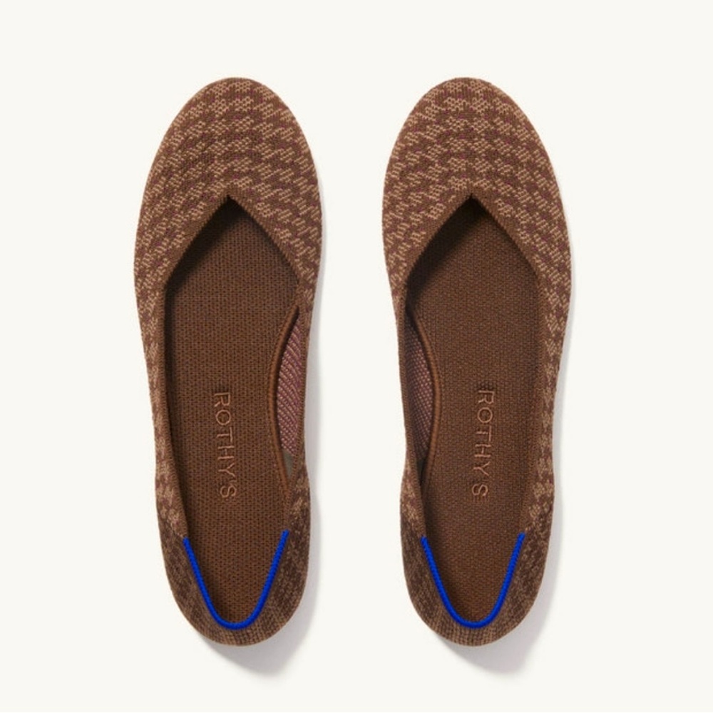 Rothy's Cocoa Houndtooth Limited Edition Round Toe Flats